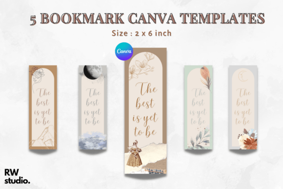 Download 5 Bookmark Canva Templates | Printable - Premium Resources