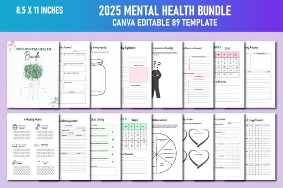 Download 2025 Mental Health Bundle Canva KDP - Mental health Collection