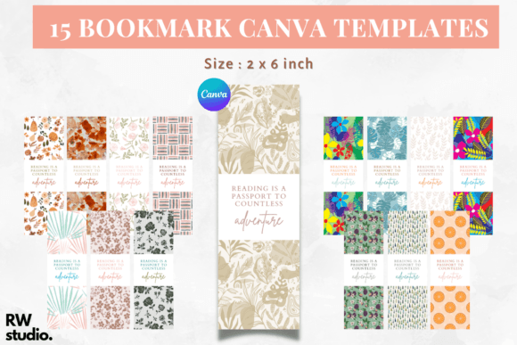 Download 15 Bookmark Canva Templates | Printable - Premium Resources