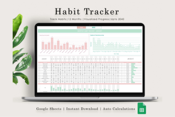 Download Habit Tracker Spreadsheet, Google Sheets - Habit tracker Collection