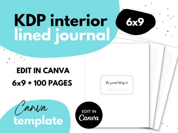 Download KDP Lined Journal ⋆ Canva Template ⋆ 6x9 - Premium Resources